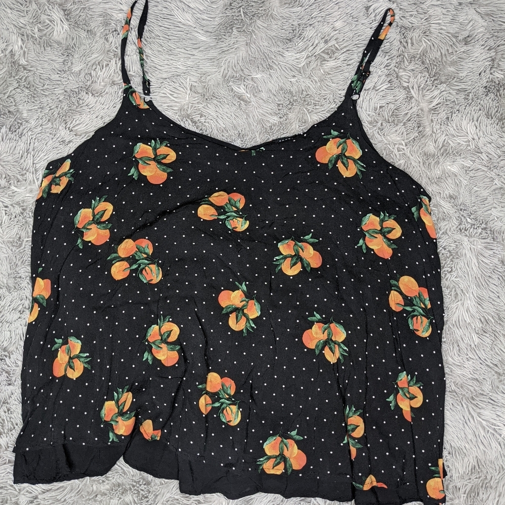 Peach and polka dot tank